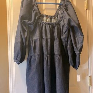 💕💕💕Jean puffy sleeve dress😍